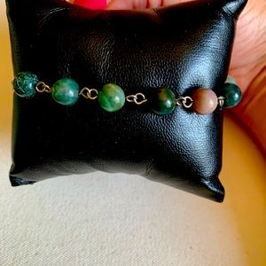 Colorful bracelet neutral colors with gold expansion chain